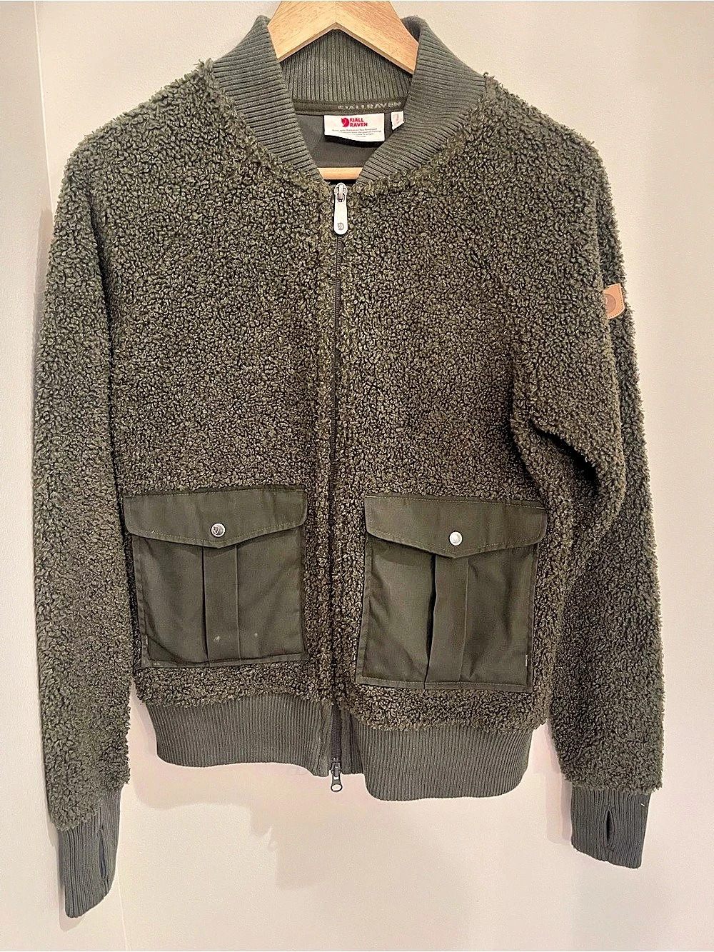 Fjallraven women Fleece Bomber Jacket in Green small
